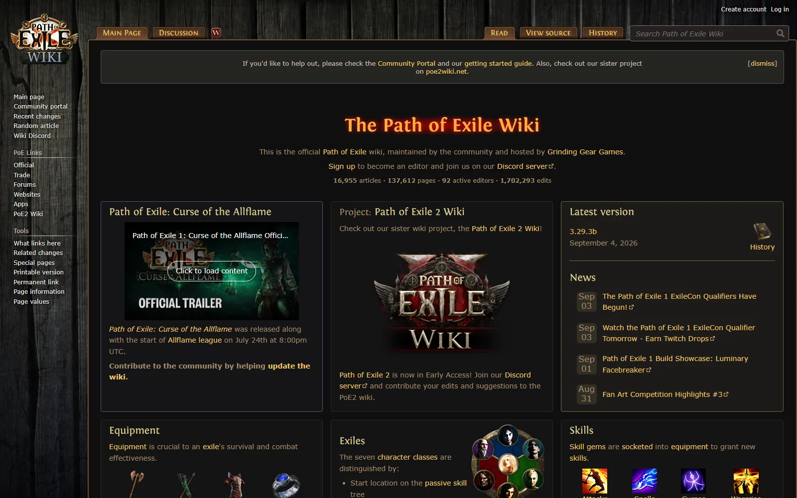 Path of Exile Wiki screenshot
